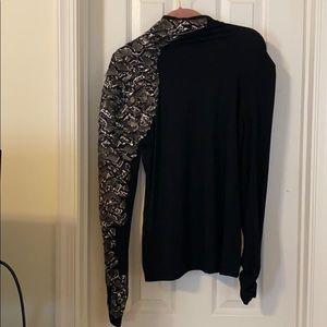 Gracia Side Snake Printing Pleather Long Sleeve